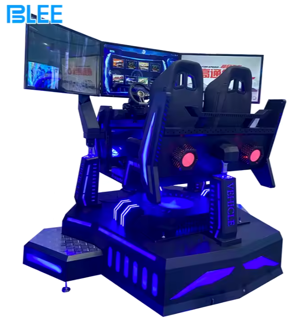 9D VR Simulator 3 DOF 3 Screen Racing Car Game Machine