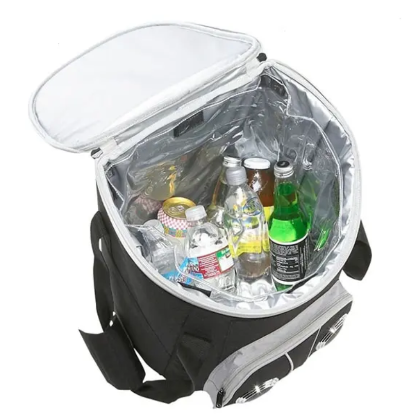 Outdoor Picnic Trolley Blue tooth Speaker Portable Cooler Bag with Speaker Wireless