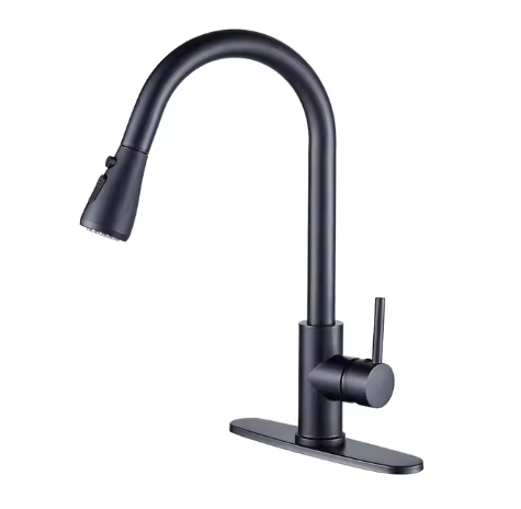 YUNDOOM OEM Customize Logo Grifo Griferia Cocina Torneira with Pullout Matte Black Robinet Mitigeur Kitchen Sink Faucet