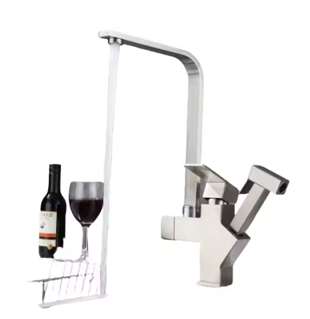 Multi-Function Hot and Cold Kitchen Sink Stainless Steel Square Faucet