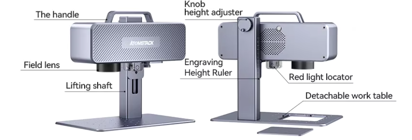 ATOMSTACK M4 Desktop & Handheld Fiber Laser Engraver - Marking Machine for Metal, Plastic, and Leather