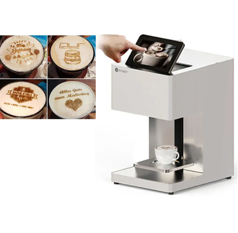 Food And Drink Macaroons Diy Latte Coffee Foam Cake Flatbed Printer For Sugar Cake Laser Printer