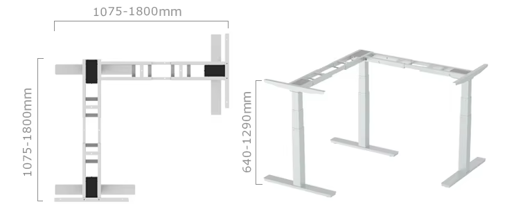 Electric Adjustable Stand-Up L-Shape Office Height Adjustable Desk