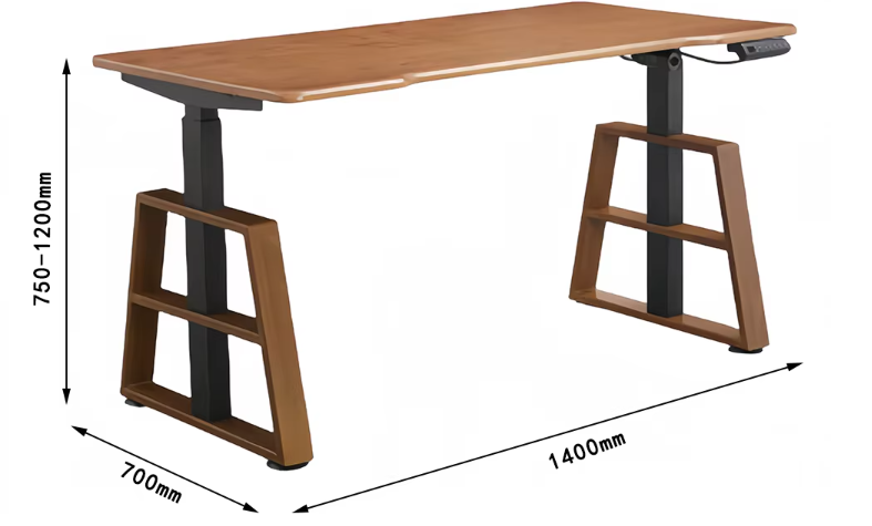 Modern Standing Desk with Metal Frame and Electronic Adjustable Height