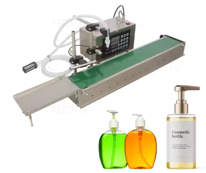 HZPK Automatic Liquid Filling Machine with Conveyor Belt for Glass Plastic Bottle Perfume Water Lotion Essential Oil