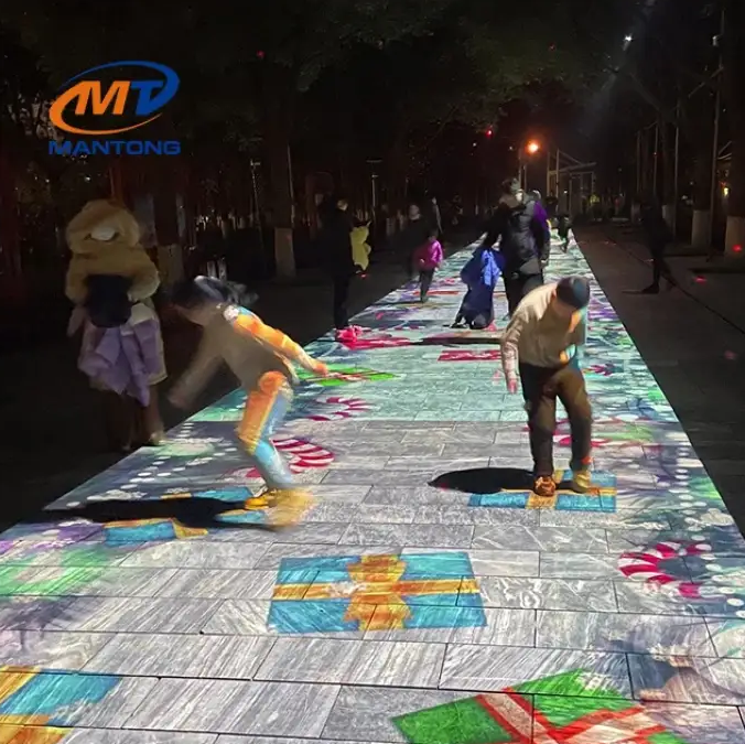 Outdoor Lighting Digital Interactive Floor Projector Ground/Floor Interactive Projection Mapping Advertisement