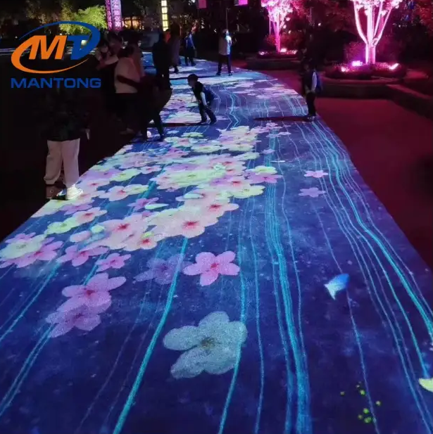 Outdoor Lighting Digital Interactive Floor Projector Ground/Floor Interactive Projection Mapping Advertisement