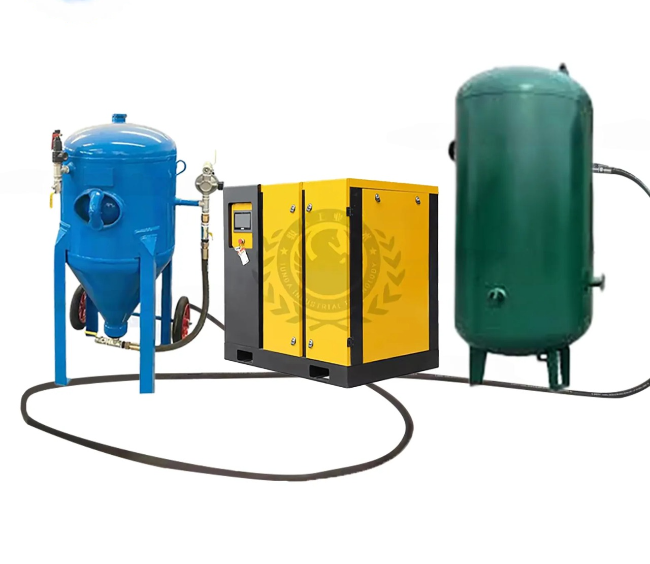 200L Sandblasting Tank with Air Compressor & Air Storage Tank