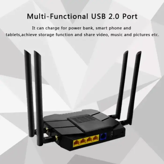 Wireless Router with 2.4G & 5.8G Wi-Fi - High-Speed Transmission and Secure Networking