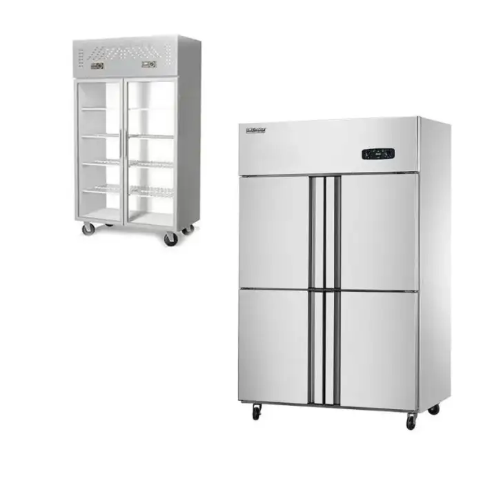 4-Door Stainless Steel Upright Static Cooling Refrigerator Freezer