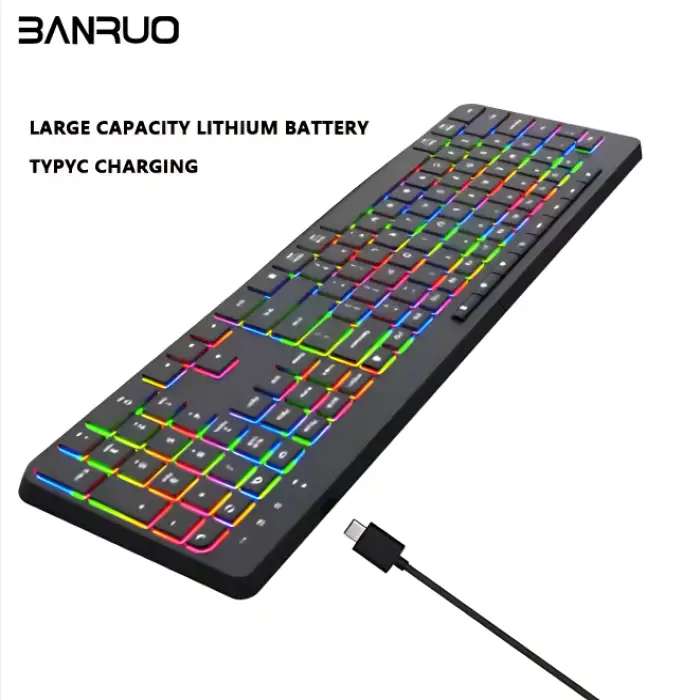 Wireless Keyboard And Mouse Combo Office Waterproof Silent Computer LED RGB Backlit Mouse &amp; Keyboards Mouse