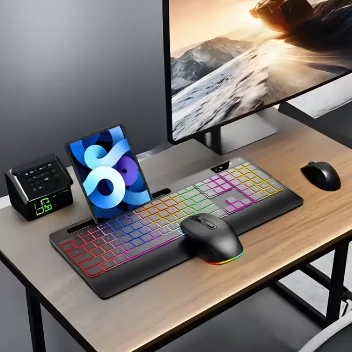 Wireless Keyboard And Mouse Combo Office Waterproof Silent Computer LED RGB Backlit Mouse &amp; Keyboards Mouse