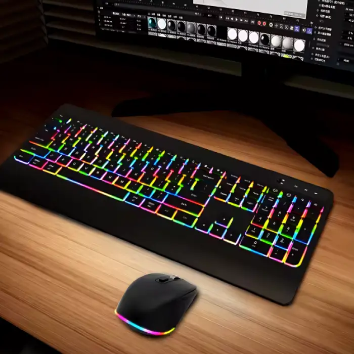 Wireless Keyboard And Mouse Combo Office Waterproof Silent Computer LED RGB Backlit Mouse &amp; Keyboards Mouse