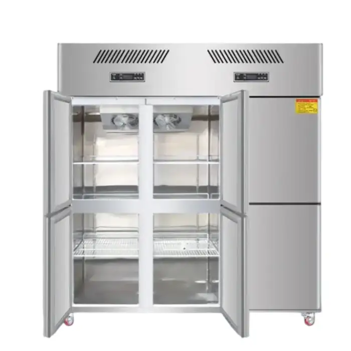 Commercial 6 Doors Single Temperature Refrigerated Cabinets Upright Refrigerator Chiller Freezer