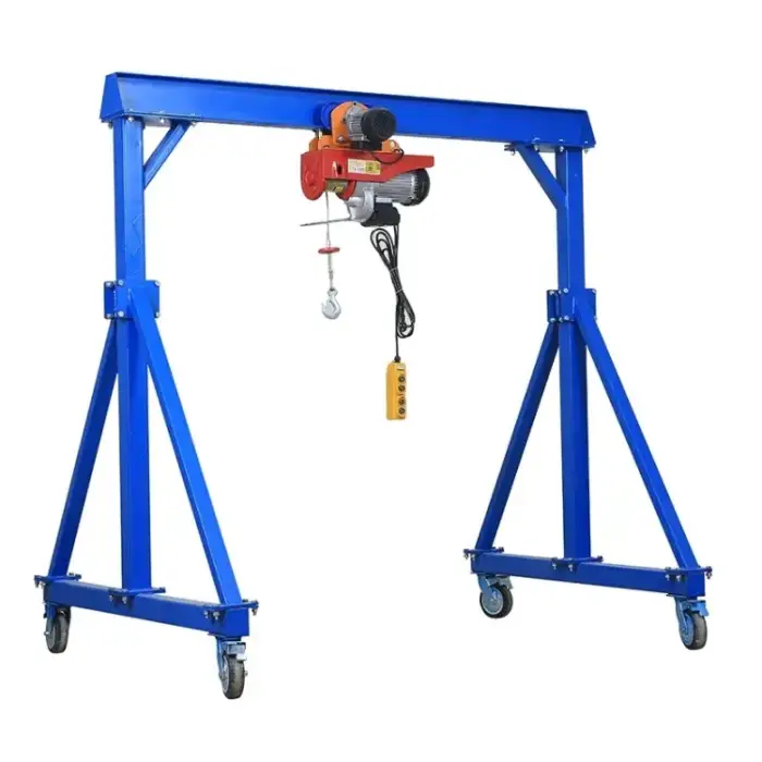 8000KG 4m height 5m width Electric Mobile Steel Gantry Crane with chain Hoist