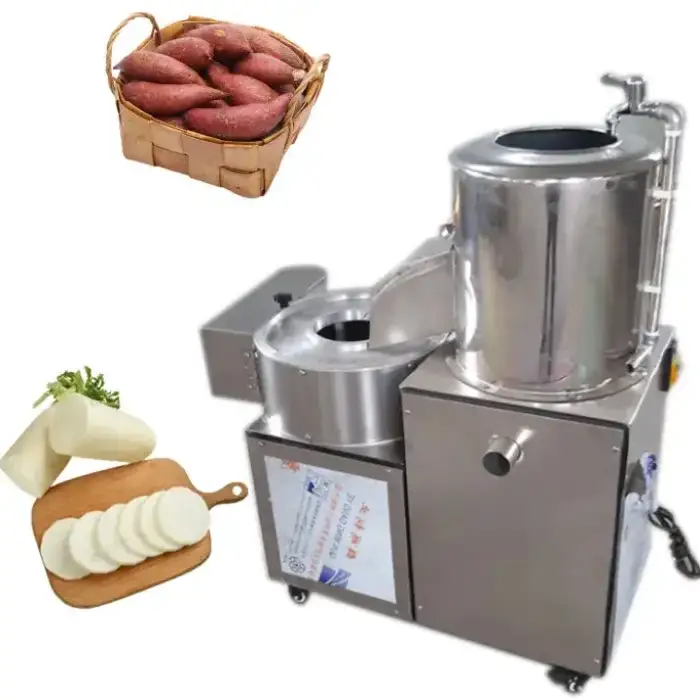 100-500kg Potato Washing and Peeling Machine – Taro Cutting, Potato Peeler, and Slicer Machine