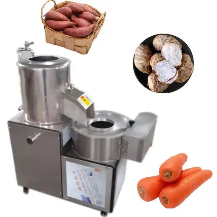 100-500kg Potato Washing and Peeling Machine – Taro Cutting, Potato Peeler, and Slicer Machine