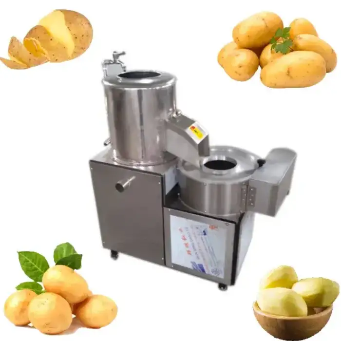 100-500kg Potato Washing and Peeling Machine – Taro Cutting, Potato Peeler, and Slicer Machine