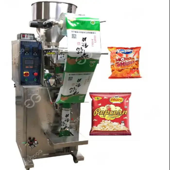 GG-480 Automatic Chin Chin Peanut Kurkure Pouch Packaging Popcorn Packing Machine