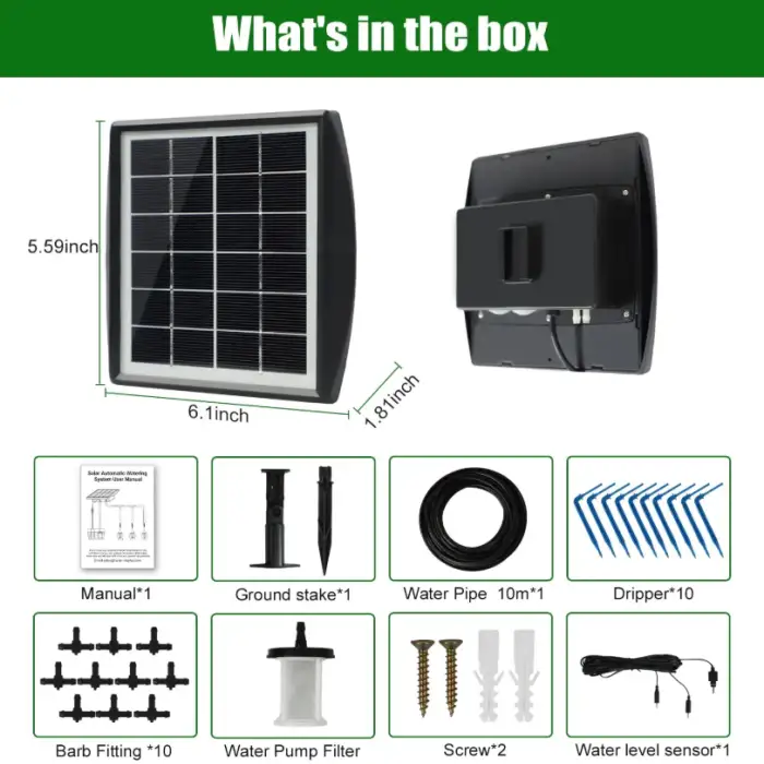 Greenhouse Hydroponics Equipment Micro Drip Pumps Controllers Dripper System Kit Solar Powered Auto Watering Irrigation