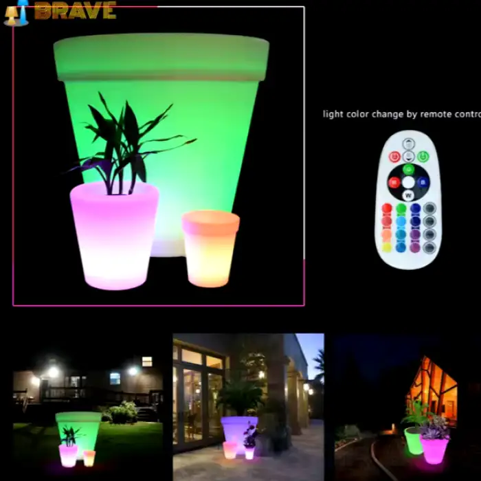 LED Smart Color Changing Solar Outdoor Illuminated Flower Pot Planters