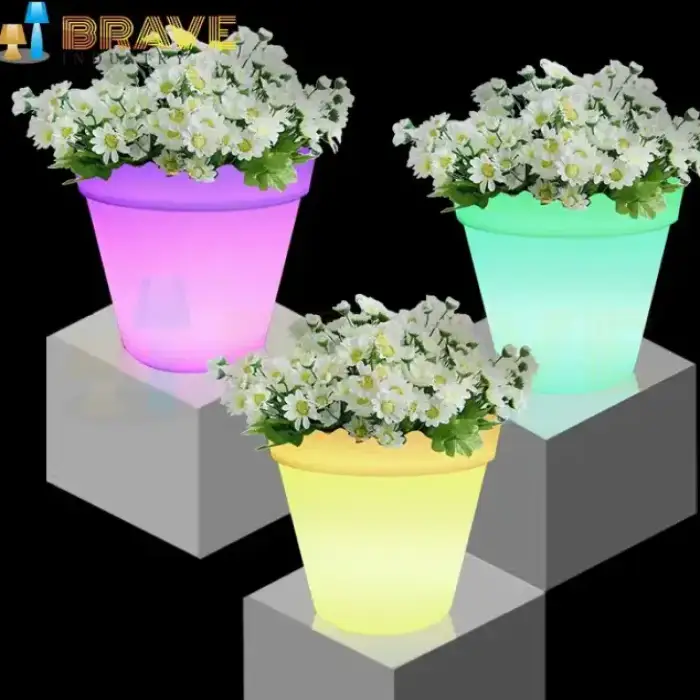 LED Smart Color Changing Solar Outdoor Illuminated Flower Pot Planters