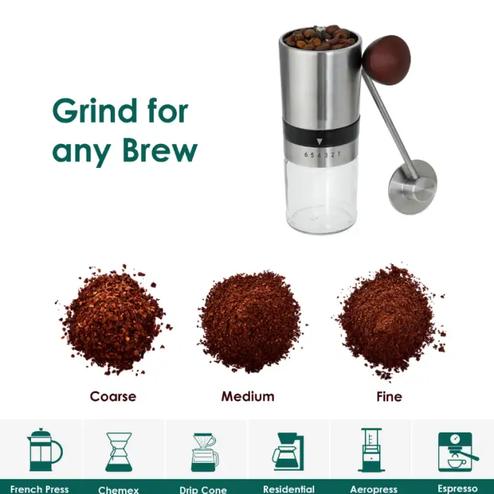 Multifunction Portable Hand Crank Coffee Grinder Stainless Steel Burr Coffee Makers For Travel