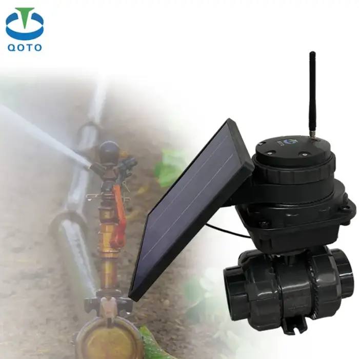 4G Wireless Sprinkler Valve controller with PVC Ball Valve Solar Smart Actuator