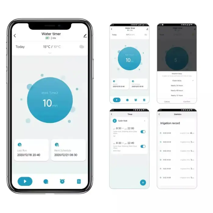 Tuya WiFi+BLE Smart Sprinkler Water Timer APP Remote Controller Automatic Watering Smart Garden Irrigation System
