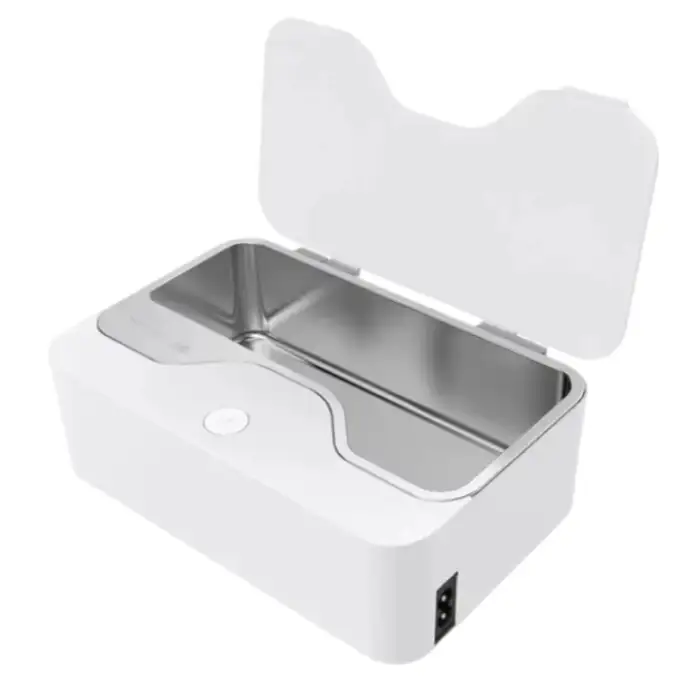 650ml Mini Portable Ultra Plastic Glass Touch Control Ultrasonic Sonic Denture Glass Cleaner Box Washing Machine