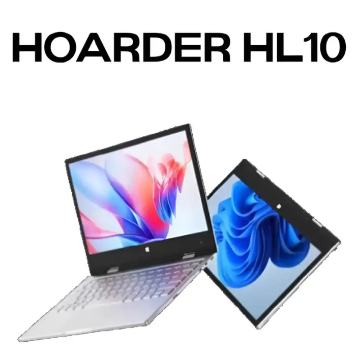 Hoarder HL10 Two-in-One Laptop: 11-Inch Touchscreen, Intel N100, Up to 32GB RAM & 2TB SSD, 360° Flip Design