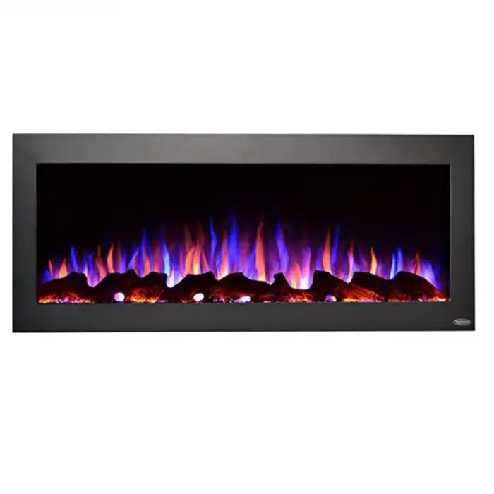 Wall Mounted Electric Fireplace 3D RGB Color Change Flame Smart Lighting Stove Heater Fireplace Simulated Wood Burner