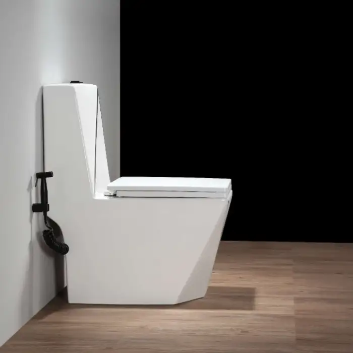 Luxury Siphonic Arabic Bathroom Sanitary Ware WC One Piece Ceramic Square Toilet Bowl