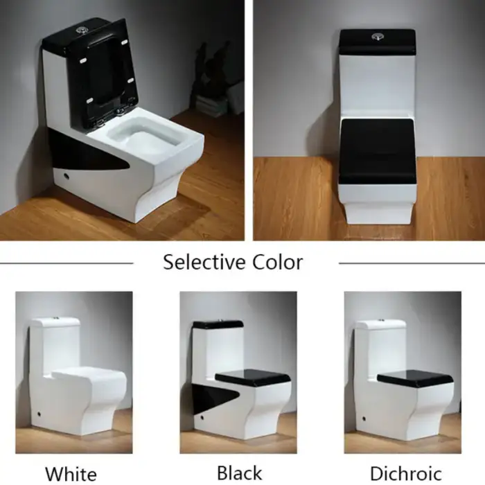 Modern Ceramic Toilet – Luxury Black & White Design