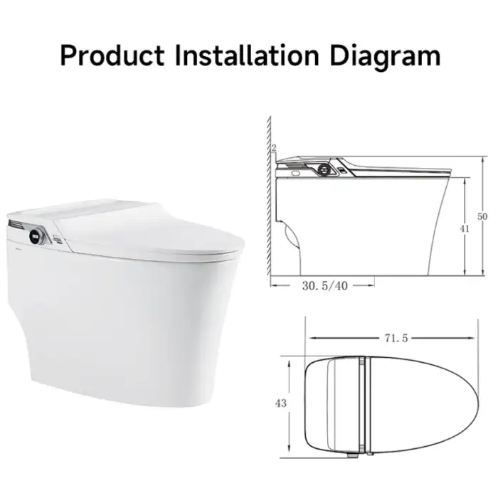 Arrow Modern Auto Open Electronic Toilet Concealed Tank One Piece Intelligent Bidet