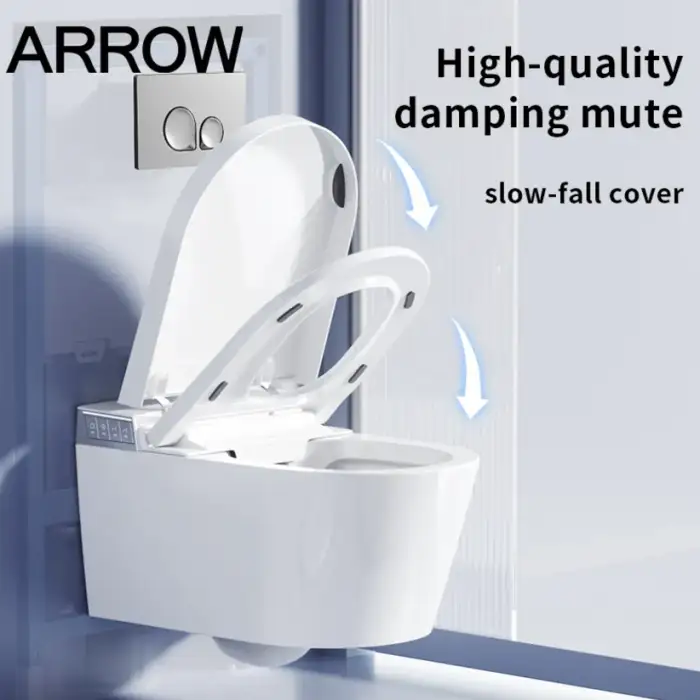 Arrow Ceramic Toilet Sanitary Luxury Toilet Modern Washdown One Piece Wall-Hung Smart Toilet