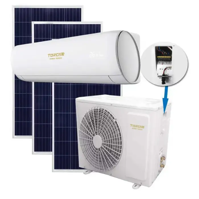 Solar Powered DEYE Air Conditioner Off-Grid DC 48V Hybrid Portable AC 9000 12000 18000 24000 BTU