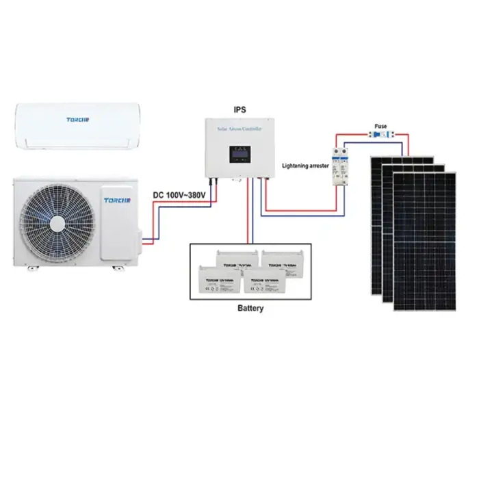 Solar Powered DEYE Air Conditioner Off-Grid DC 48V Hybrid Portable AC 9000 12000 18000 24000 BTU