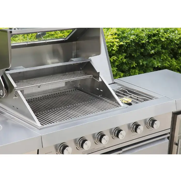 JN611 Outdoor Kitchen island All Stainless steel Outdoor kitchen BBQ Waterproof with Outdoor fridge 4 burners BBQ