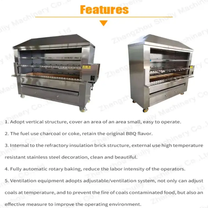 Rotating Brazilian Grill for Restaurant Barbecue Grilled Meat