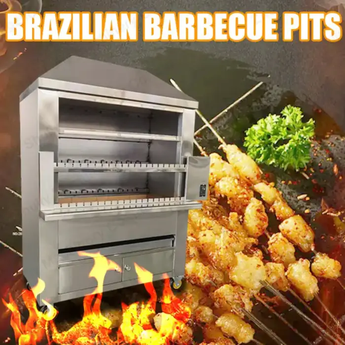 Rotating Brazilian Grill for Restaurant Barbecue Grilled Meat