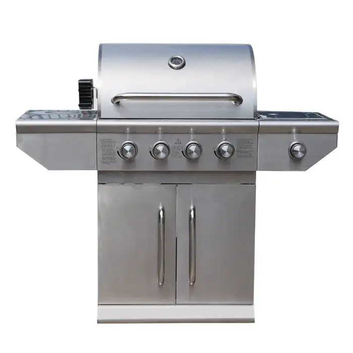 JN410 Outdoor Portable gas barbecue grill 4 main burners gas Stainless Steel Outdoor kitchen cabinet BBQ Waterproof