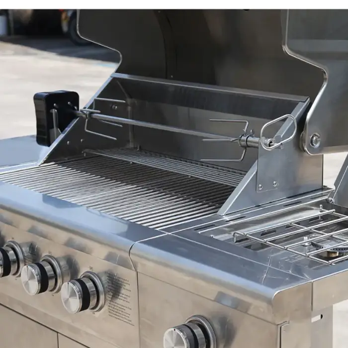 JN410 Outdoor Portable gas barbecue grill 4 main burners gas Stainless Steel Outdoor kitchen cabinet BBQ Waterproof