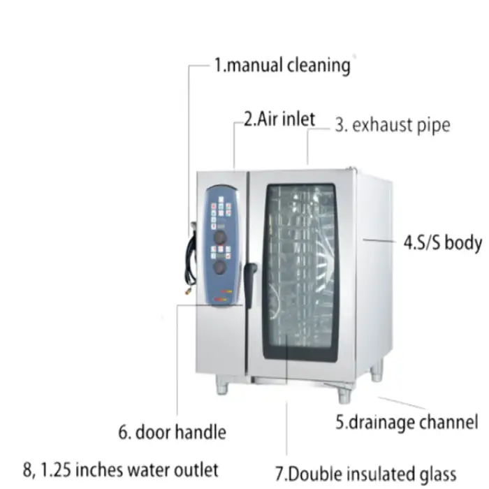 Multifunctional Baking Convection Combi Oven Restaurant Steam Oven 10 Trays