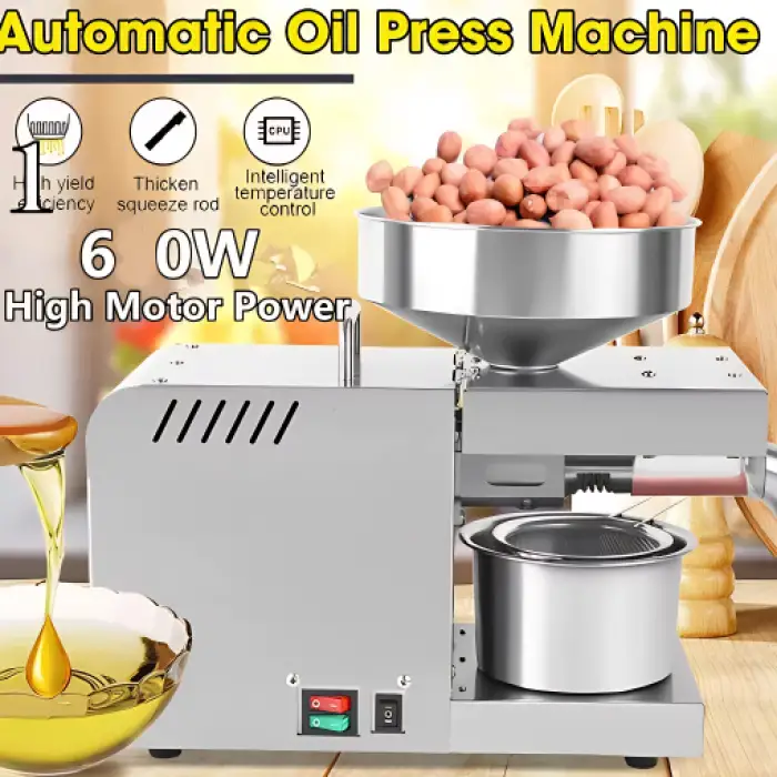 X5 Flaxseed & Sesame Peanut Oil Press – Stainless Steel Temperature Control 610W