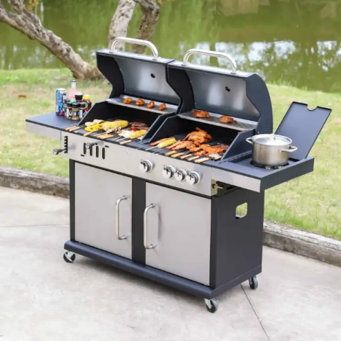 GRACE Outdoor Courtyard BBQ Charcoal Grill Stainless Steel Gas Grill Stove