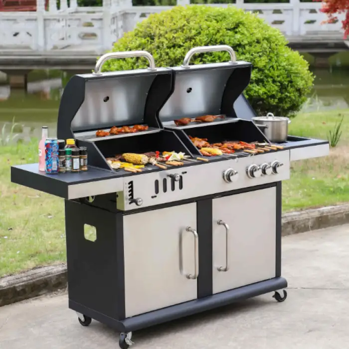 GRACE Outdoor Courtyard BBQ Charcoal Grill Stainless Steel Gas Grill Stove