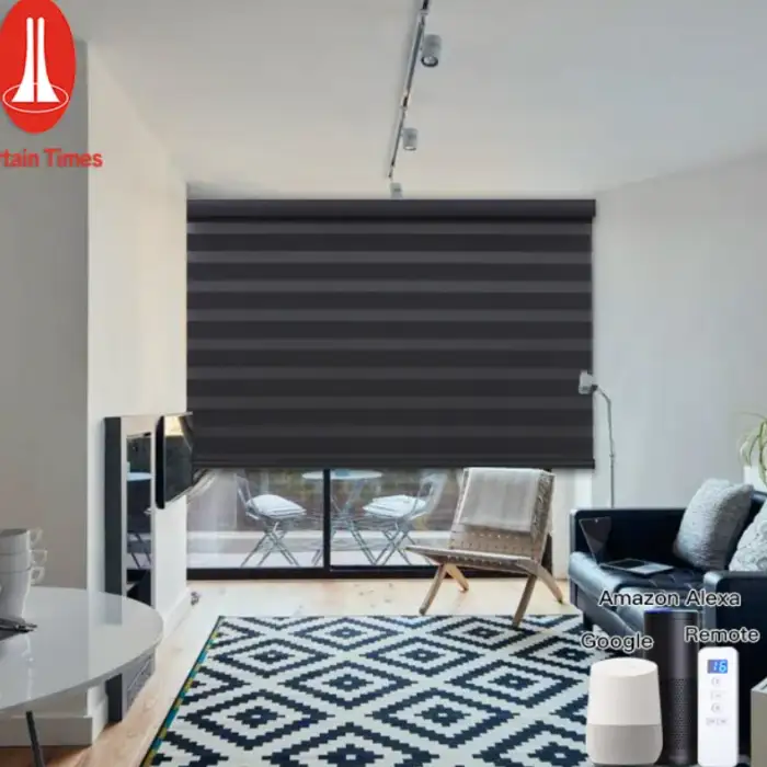 Day and Night Office Smart Wifi Shades Custom Double Electric Curtain Fabric Motorized Blinds