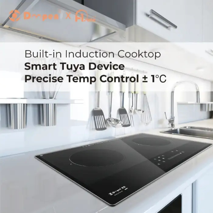 Cooktop 2 Burner with 9 Cooking Levels and Precise Temperature Control Each