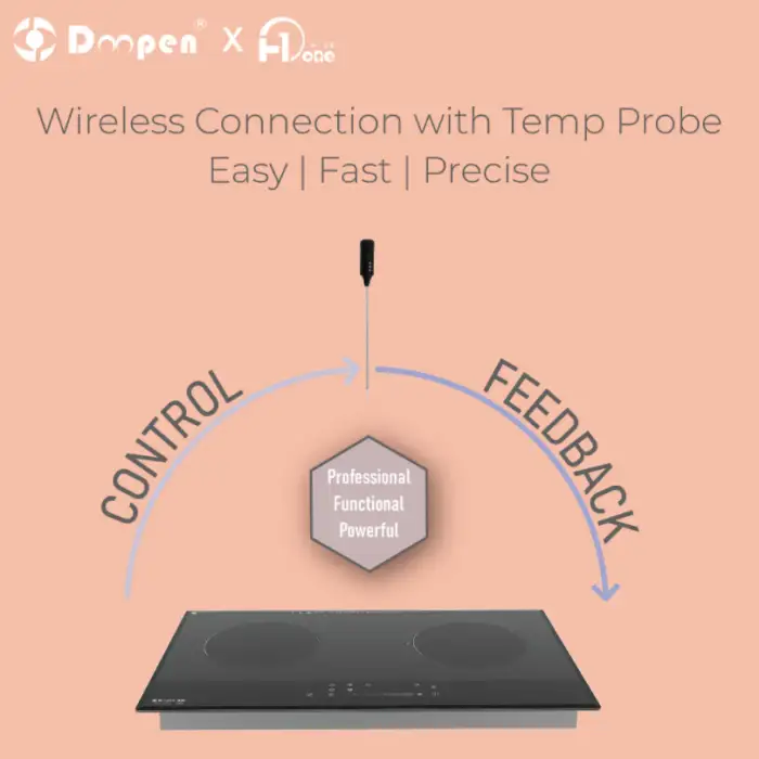 Cooktop 2 Burner with 9 Cooking Levels and Precise Temperature Control Each